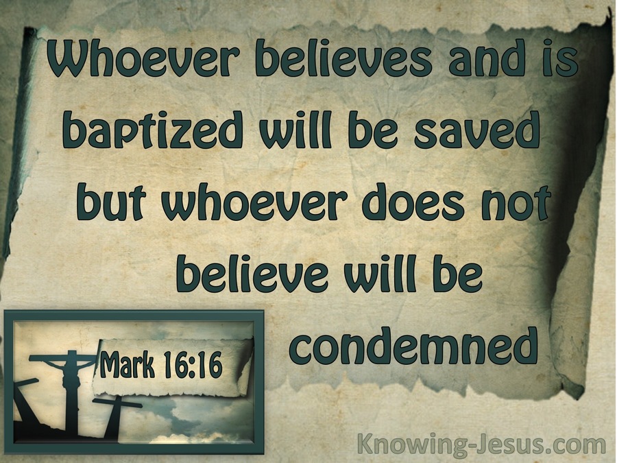 Mark 16:16 Whoever Does Not Believe WIll Be Condemned (sage)